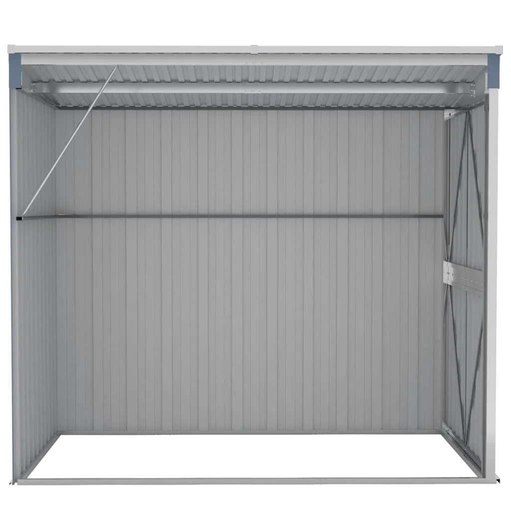 Cobertizo de jardín Pared Acero galvanizado Gris 118x194x178cm