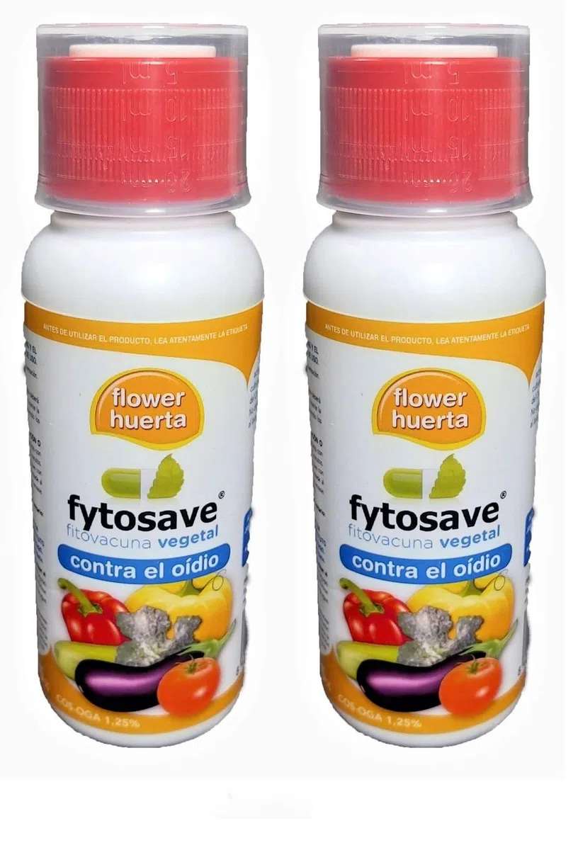 Todo Cultivo Fito Vacuna Vegetal ecológica FYTOSAVE. Prevención de oídio y Cenizas. Cos-oga 1,25%. 150 ml (2x75). Tratamiento 800-1000 m2.