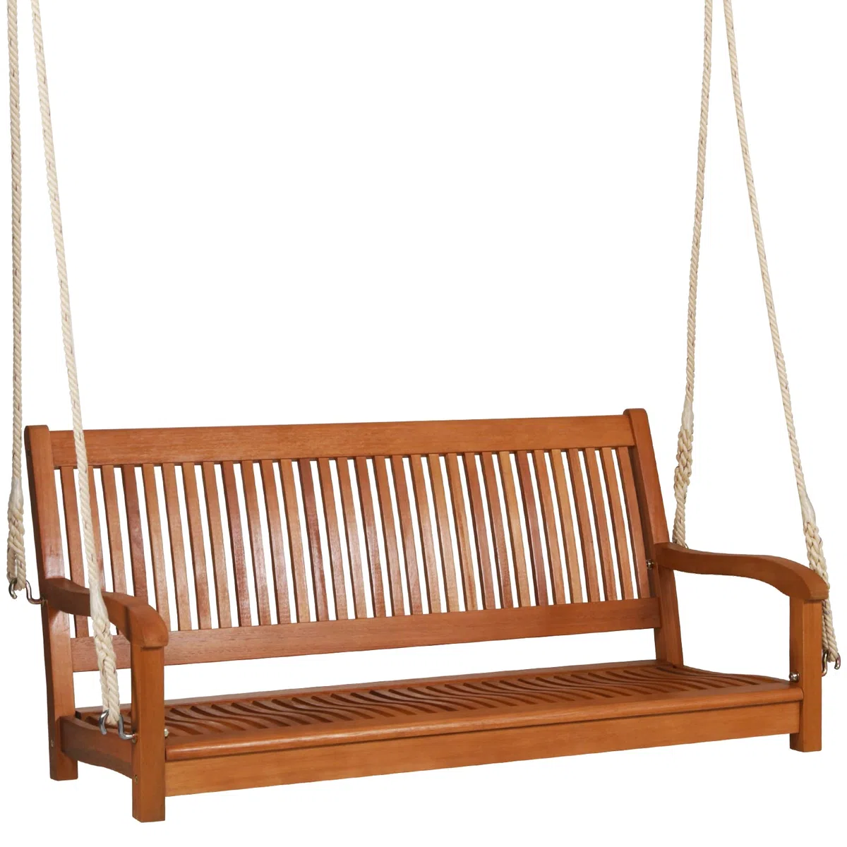 GIANTEX Columpio para Exteriores de 2 Plazas, Soporta hasta 360 kg, Columpio de Madera para Colgar de Jardín, para Balcón, Porche, Terraza