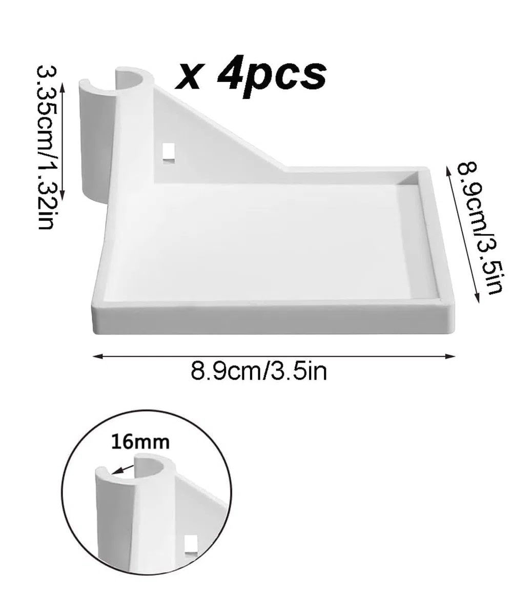 4 piezas Estantes montados en la pared, Accesorio de Tienda de Cultivo, Blanco Estante Esquinero para Cámara, kit de tienda de cultivo de esquina, accesorios de carpa de cultivo para colocar la cámara