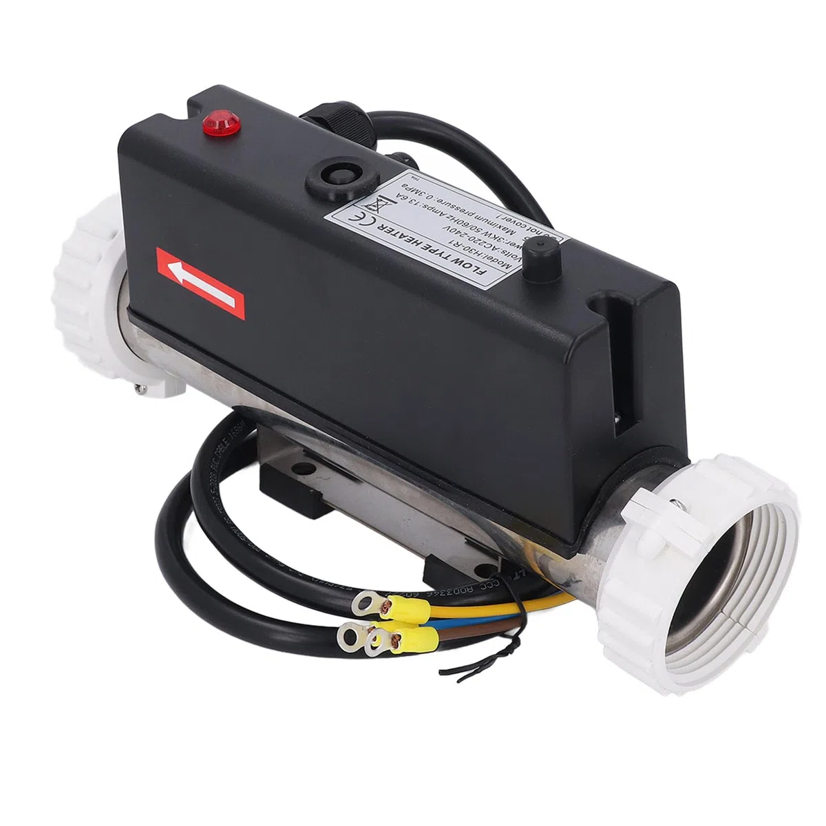 Gugxiom Calentador de Piscina, Eléctrico, Calentador de Agua, Termostato con Control de Temperatura, Autocalentamiento para Bañera de Hidromasaje, Piscina, Cableado (3KW)