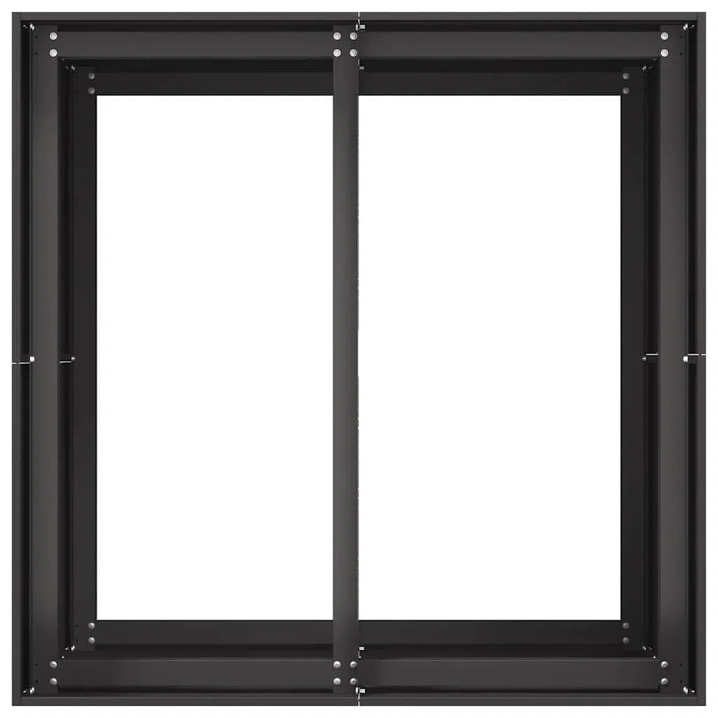 vidaXL Jardinera Acero Negro 80x80x80 cm, macetero, Soporte para Plantas, lecho Elevado, Soporte para jardineras, Bandeja para Plantas