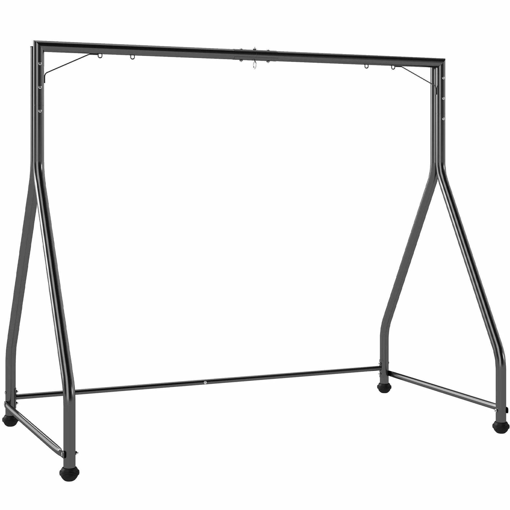 Outsunny Soporte para Columpio de Acero Estructura de Columpio de 2 y 3 Asientos o Cesta Colgante Resistente con Patas en Forma de A Carga 360 kg para Jardín Parque Patio Porche 210x117x175 cm Negro