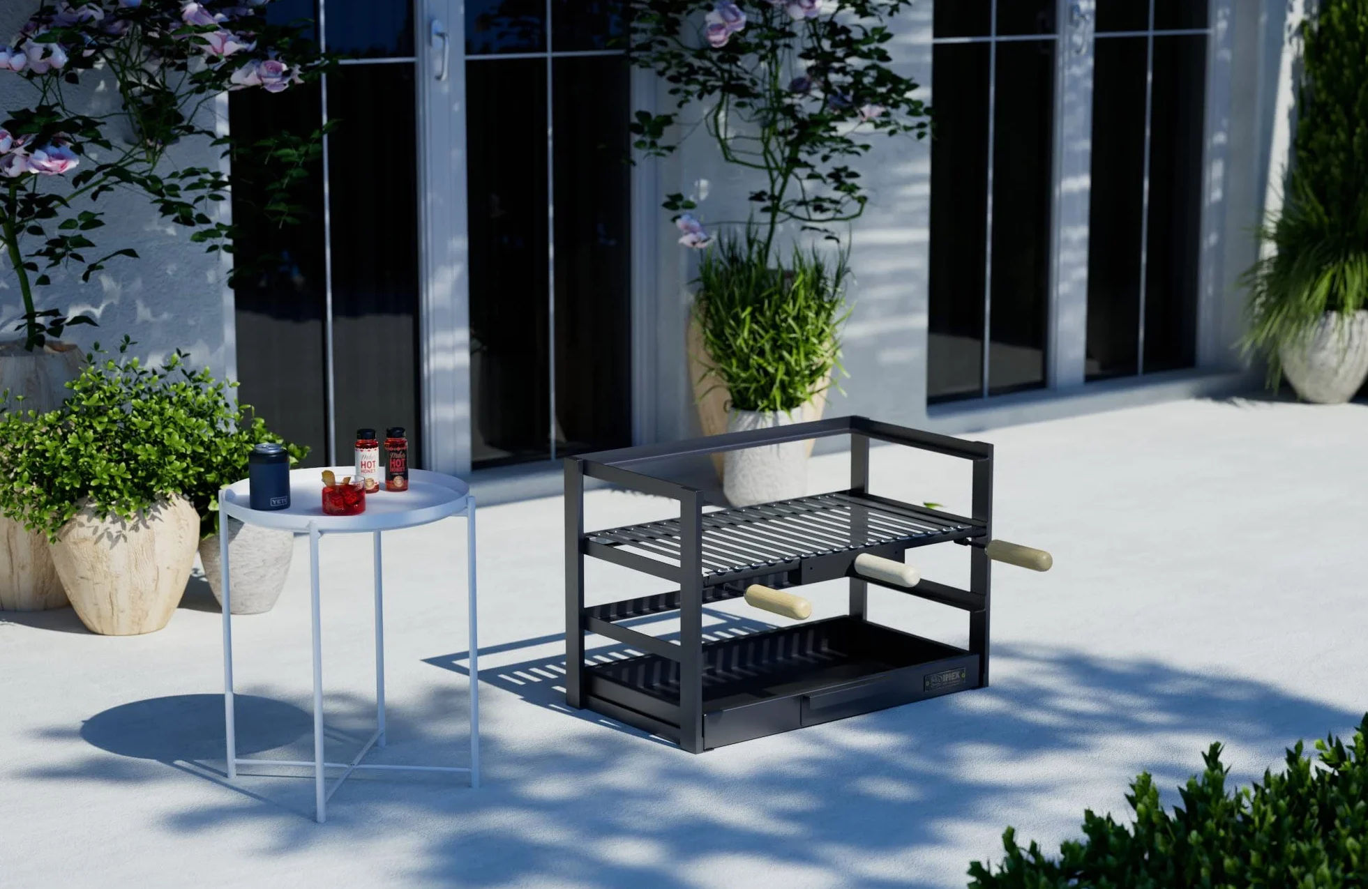 Imex El Zorro - Cajón para Barbacoa con Parrilla Inoxidable | 72x41x35 cm | Diseño Compacto y Resistente para Cocinar al Aire Libre