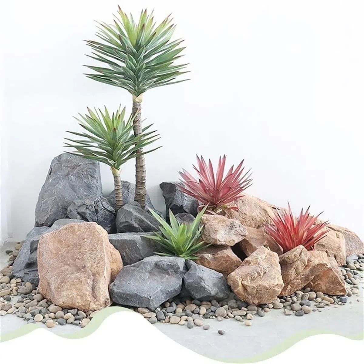 Cubierta de roca sintética al aire libre, rocas falsas decorativas de espuma de poliuretano para jardines, tiro, patio, paisajismo, roca falsa artificial, cubre bien las rocas