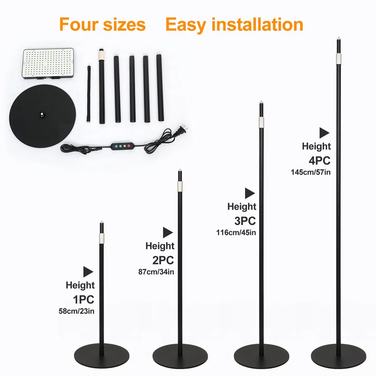 FECiDA Lámpara de cultivo, Trípode Lámpara de Planta de UV-IR espectro completo 200W, Luces de crecimiento con On/Off Conversión Y Función de Cadena de Crisantemo