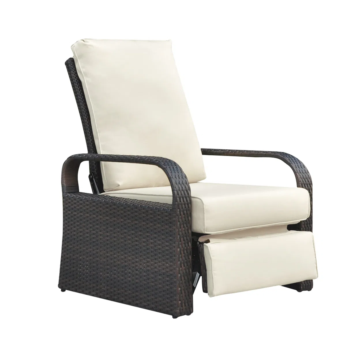 ART TO REAL Silla reclinable de Mimbre de Resina para Exteriores con Cojines