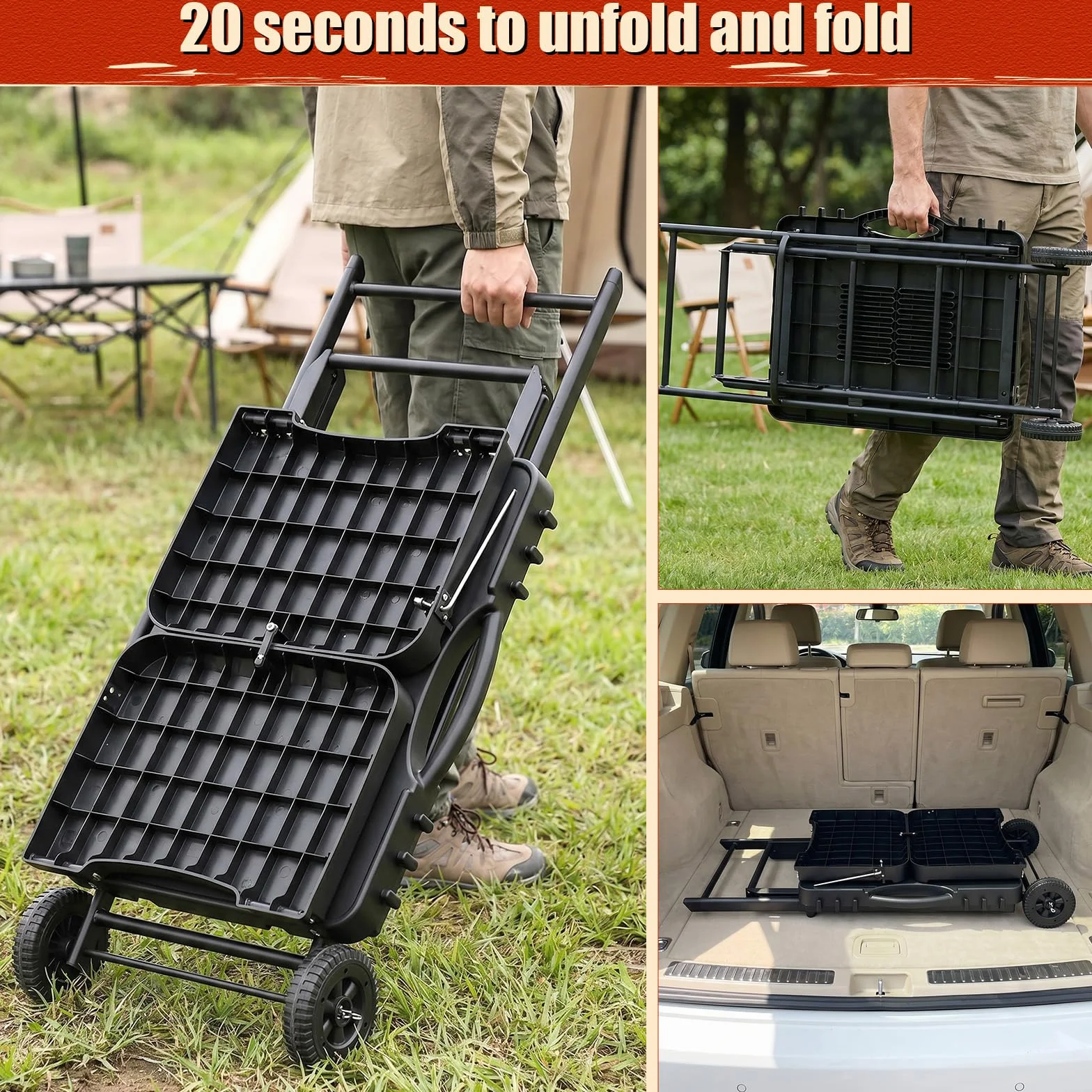 Denmay Carro de mesa para Weber Q100 Q200 Q300 Serie, Enders Urban, Nexgrill, Ninja Woodfire Grill, horno de pizza, Solo Stove, Burnhard Wayne, soporte de parrilla con ruedas para la mayoría de las