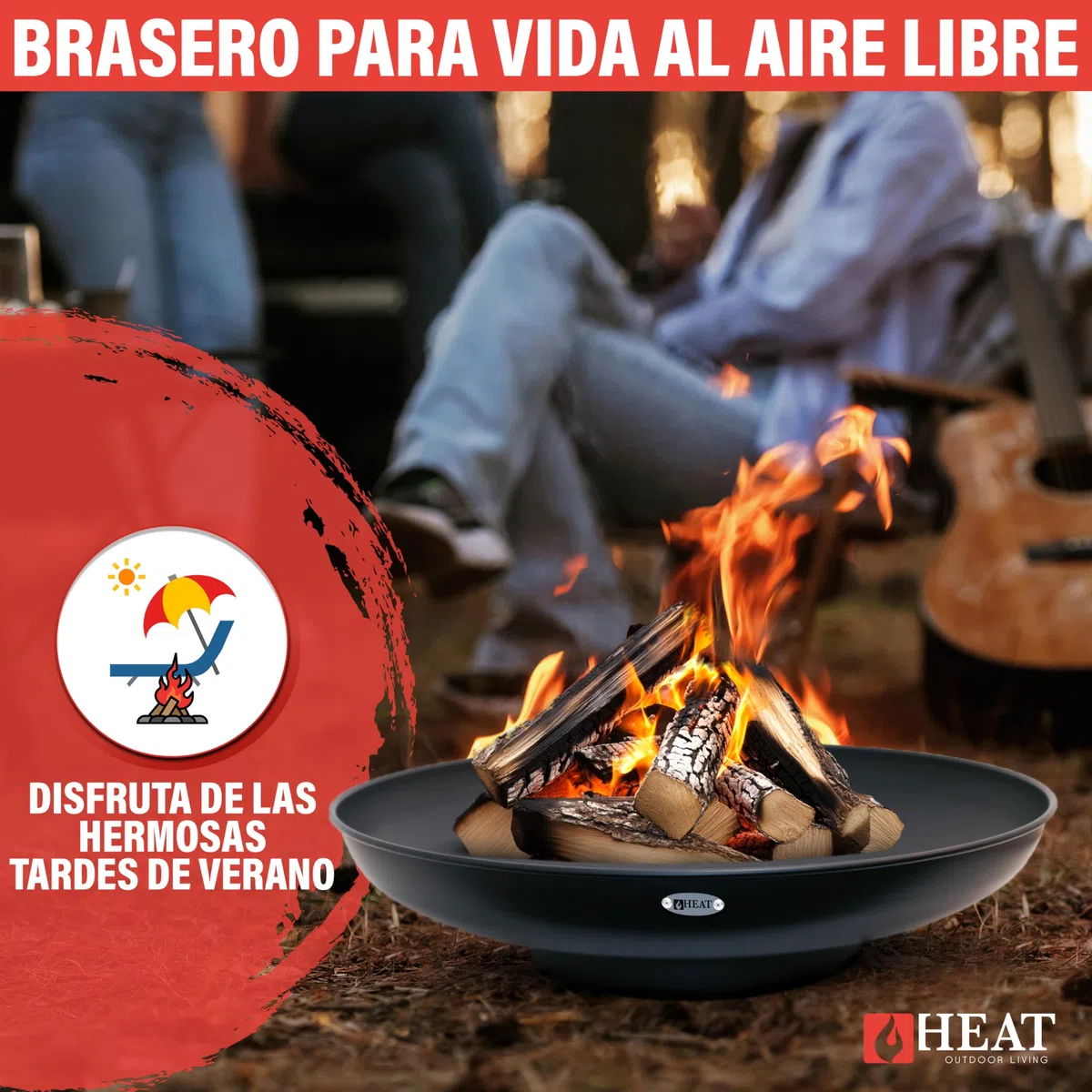 Cuenco de Fuego de 80 cm de Óxido – Braseros para el Jardín – Chimenea Exterior & Tonne – Cuenco de Acero Lacado – Cesto de Fuego para el Jardín - 80x80x19 cm