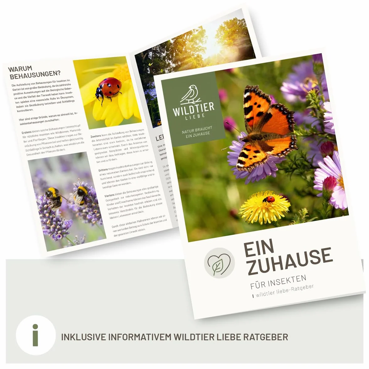 wildtier liebe Casa de mariposas – sin tratar y robusta, hotel de insectos mariposa de madera maciza resistente a la intemperie – Criar mariposas para el jardín
