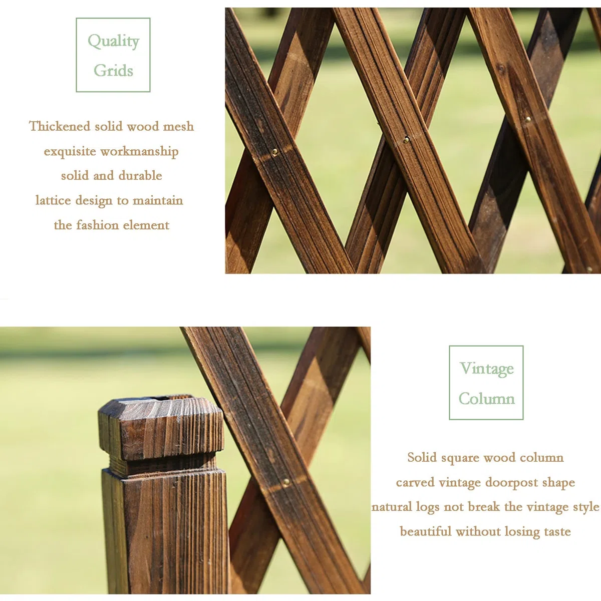 FWTXZTER Valla de Madera Extensible, Valla Cercas de Celosía Móviles Ajustables y Autónomas, Barrera de Seguridadpara Perros y Animales Pequeños para Exteriores e Interiores