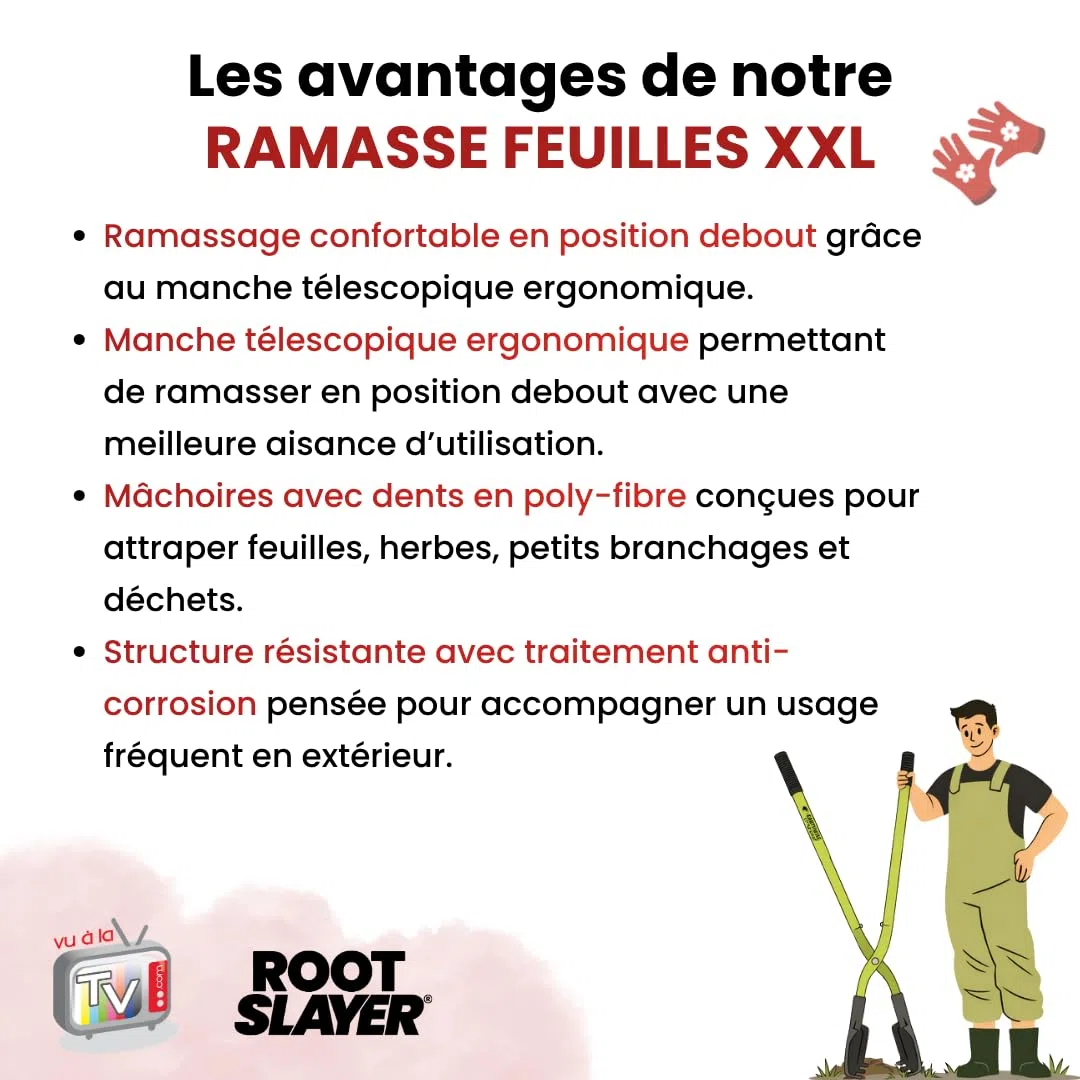 Venteo - Pinzas Multifunción para recolectar hojas XXL Rootslayer | Mango telescópico anticorrosión y mandíbulas de polifibra | Pinzas de recogida de hojas, frutas y residuos | Herramientas de