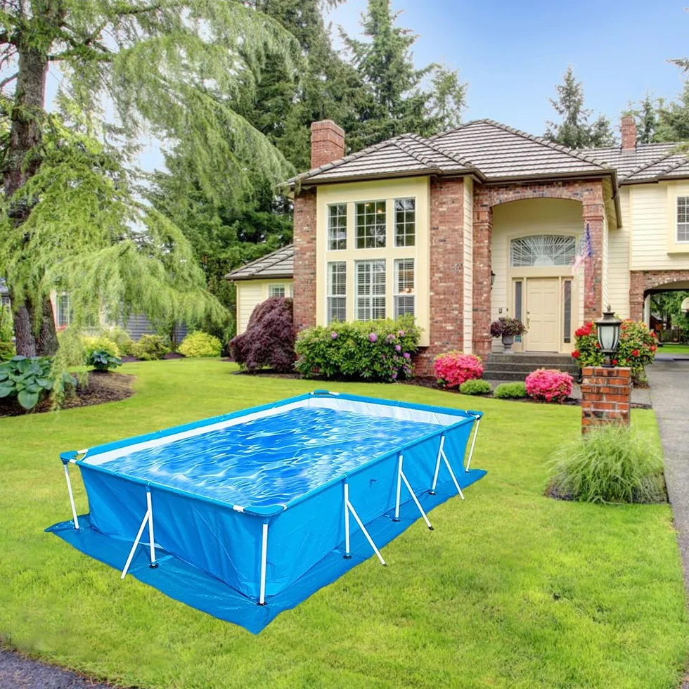 Paño para el Suelo de Piscina, Alfombrilla Rectangular para Piscina, Duradera, Resistente al Agua, 445x254cm