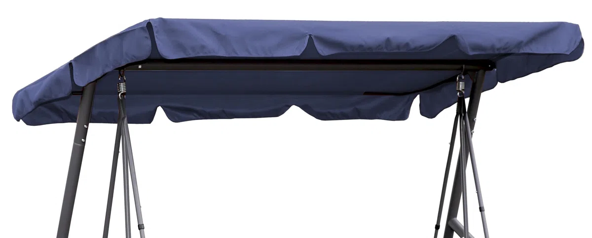 QUICK STAR Techo Columpio 200 x 145 cm Azul Impermeable | Funda Repuesto Balancin | Toldo de Reemplazo Universal UV 50 | Cubierta para Columpio de Jardín de 3 Plazas