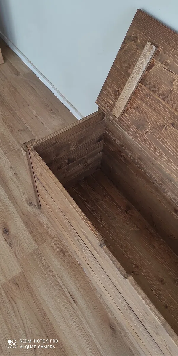 TOTAL WOOD 2012, Arcón de Madera, Natural Impregnada, Modelo Matej, Arcón con Tapa para Interiores y Exteriores (90x45x50, Nogal claro)