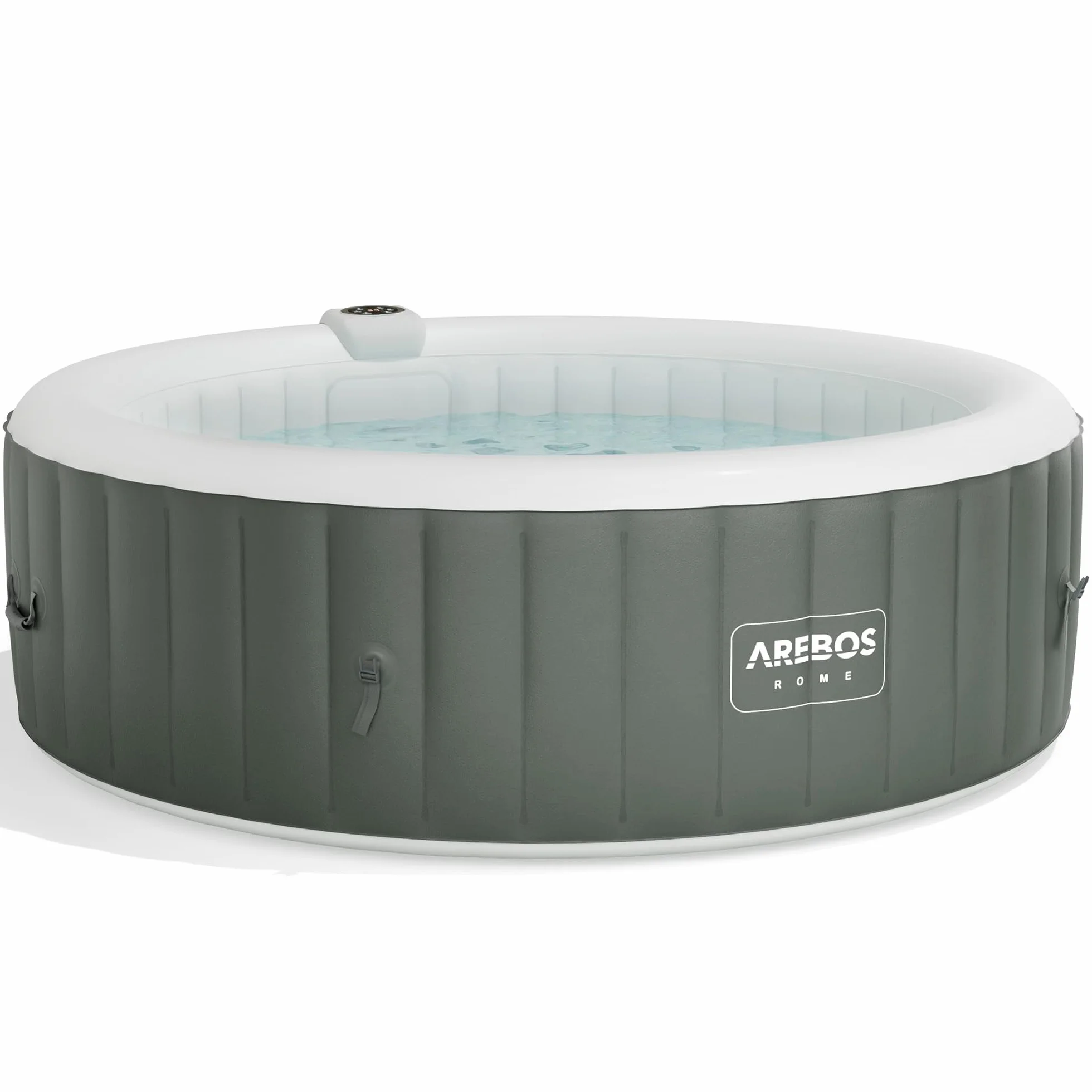 Arebos SPA Hinchable Piscina de hidromasaje | Hinchable | Redonda | para Interior y Exterior | ⌀ 208 cm | 6 Personas | 130 chorros de Masaje | 1000 litros