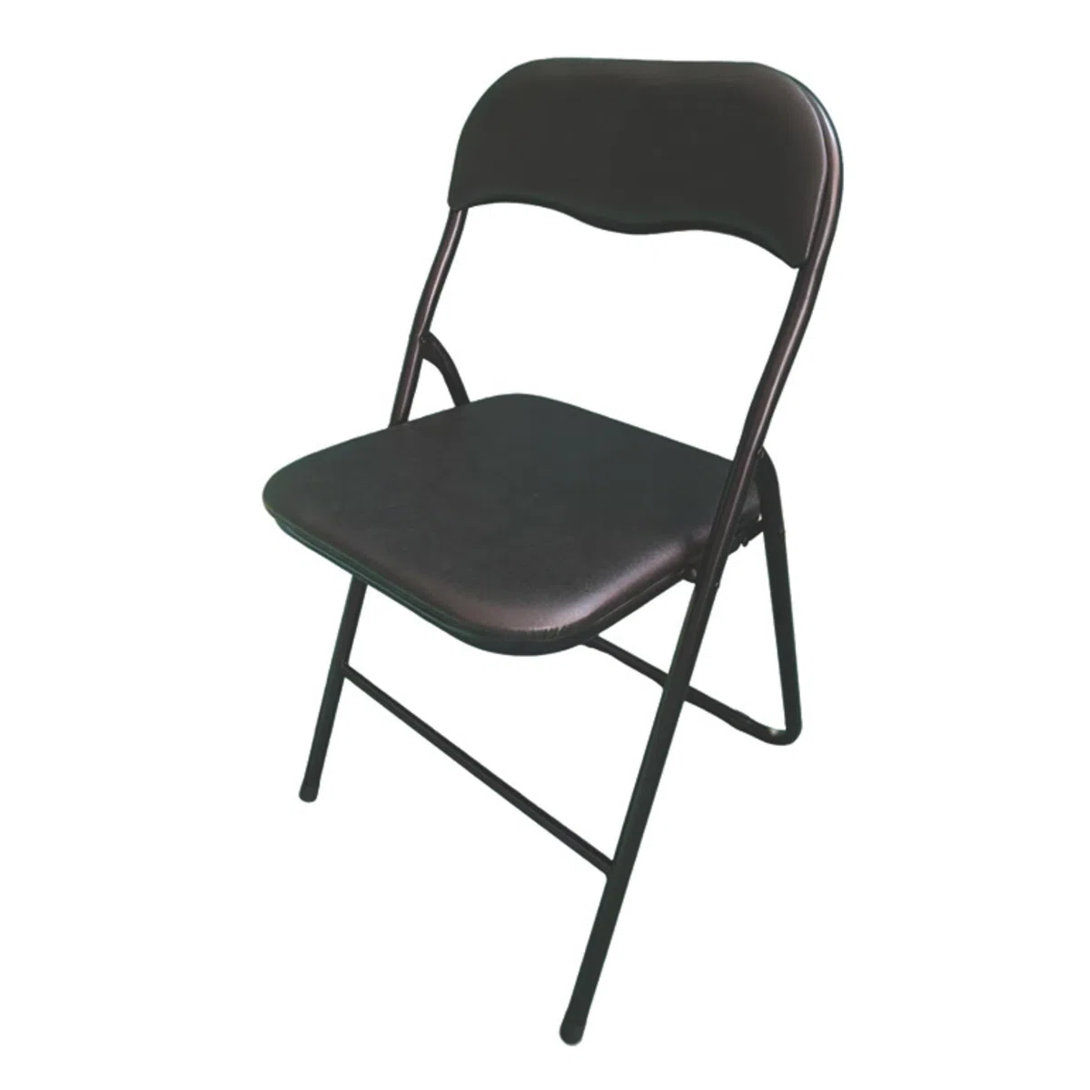 Pack 4 Sillas Plegables Negras Premium con Estructura Metálica y Asiento Acolchado en Polipiel PU. Respaldo Ergonómico de para Eventos, Oficina y Hogar. Diseño Moderno y Resistente (80x44x43,5 cm)