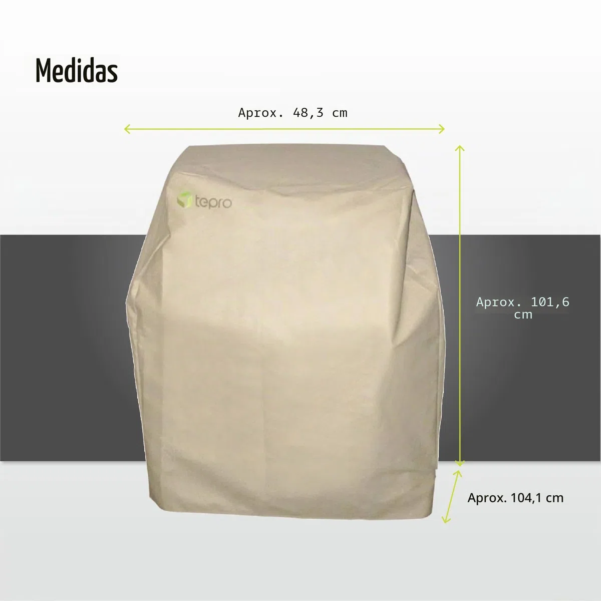 Tepro funda protectora 8600 para tepro Barbacoa de carbón Toronto, color beige, 48,3 x 104,1 x 101,6 cm