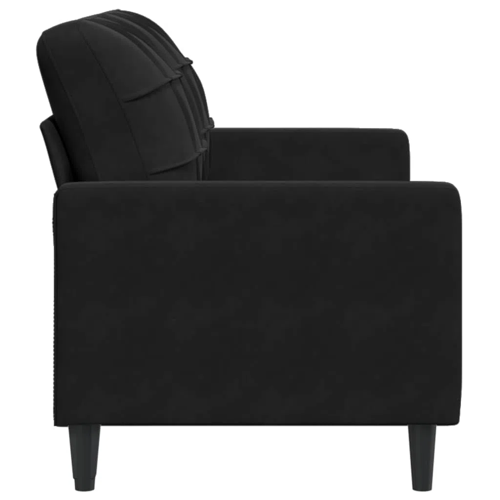 vidaXL Sofá de 2 plazas Terciopelo Negro 140 cm, sofá, loveseat, sofá de salón, sofás, sofá tapizado, Asientos de salón, sofá de 2 Personas