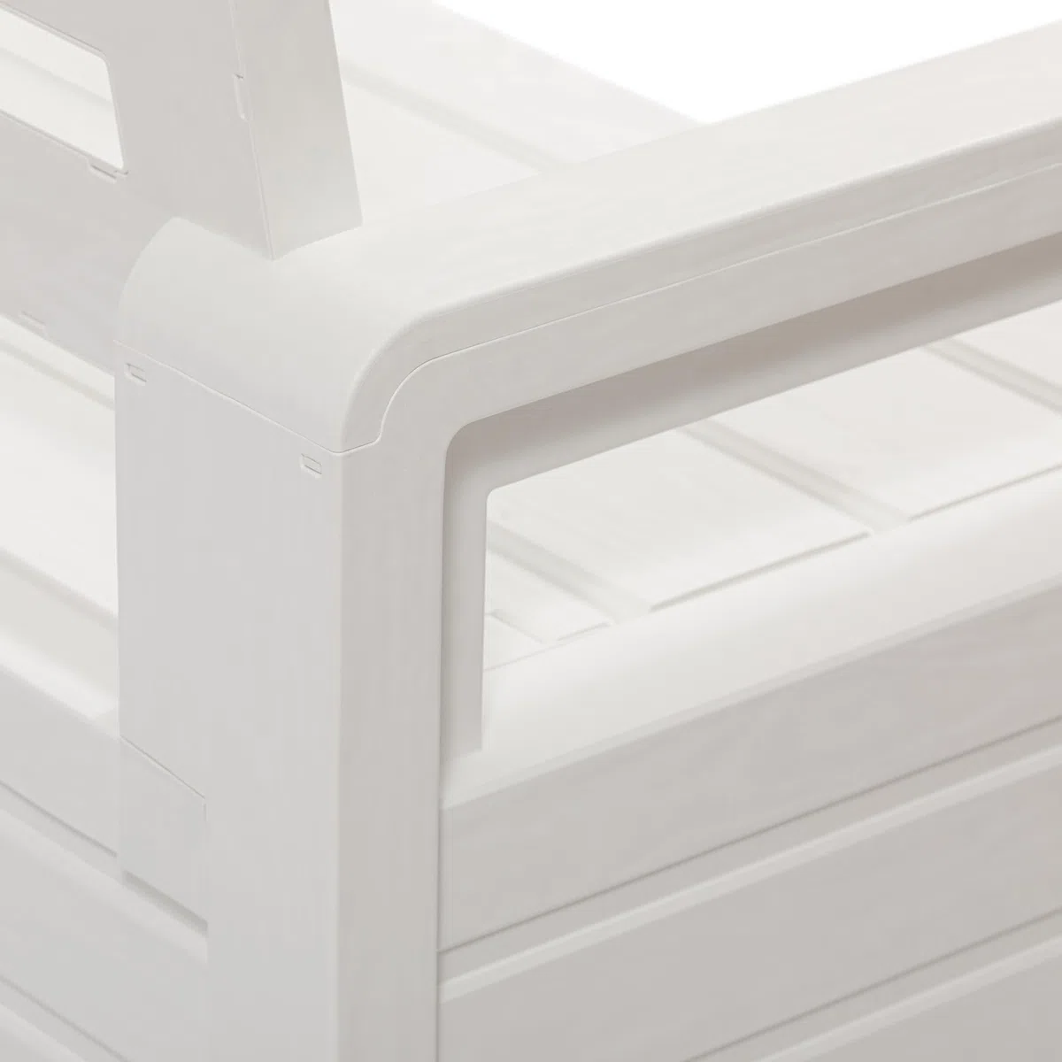 Toomax - Baúl Foreverspring con asiento para 2 personas y compartimento interior de 270 litros, fabricado con resina de efecto madera, 132,5 x 58 x 89 cm, art. 599, color blanco.