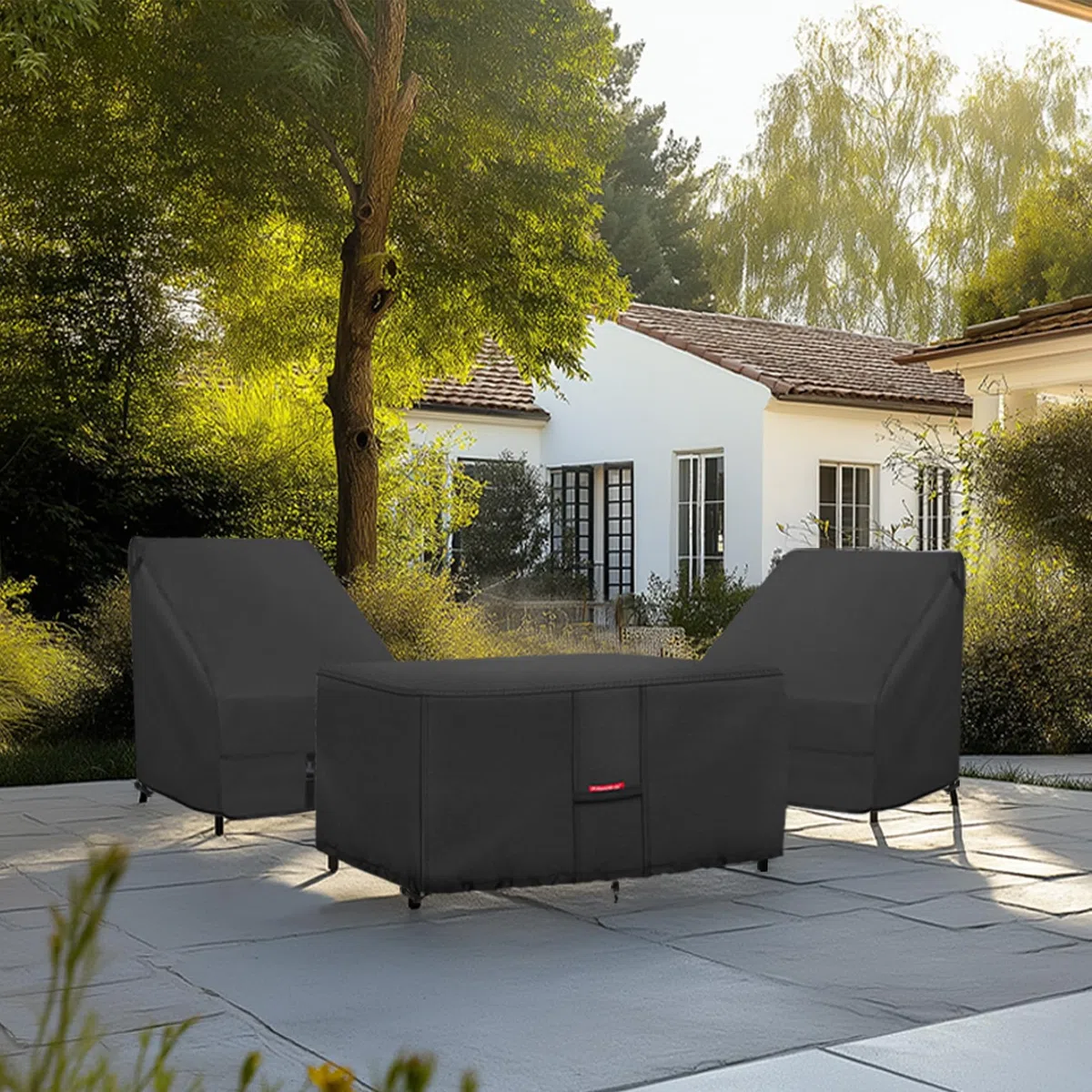 Porch Shield Cubierta para hoguera de patio, impermeable, 600D, rectangular, para exteriores, 122 x 71 cm, color negro