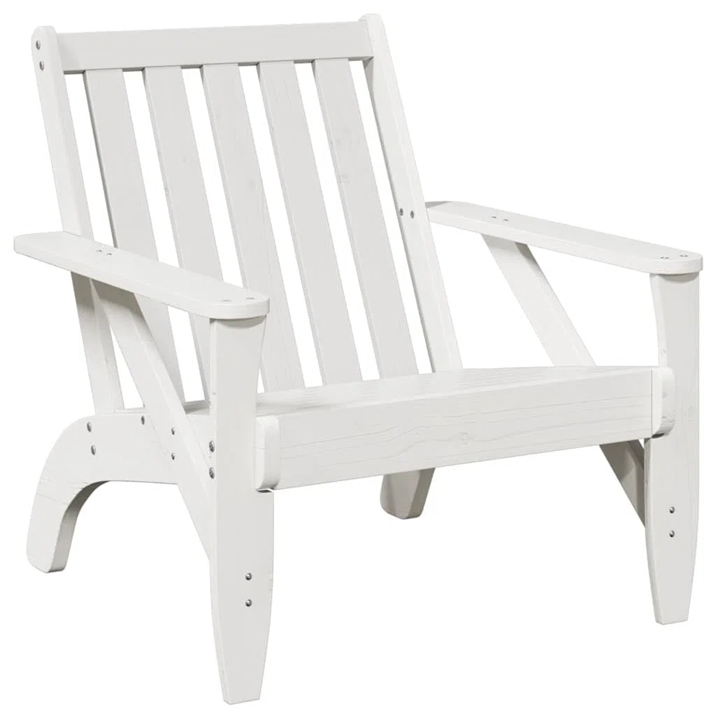 vidaXL Sillas de jardín Adirondack 2 uds Blanco 75x77x77 cm, Silla de jardín, Asiento de jardín, Asientos para Exteriores, Silla de Relax