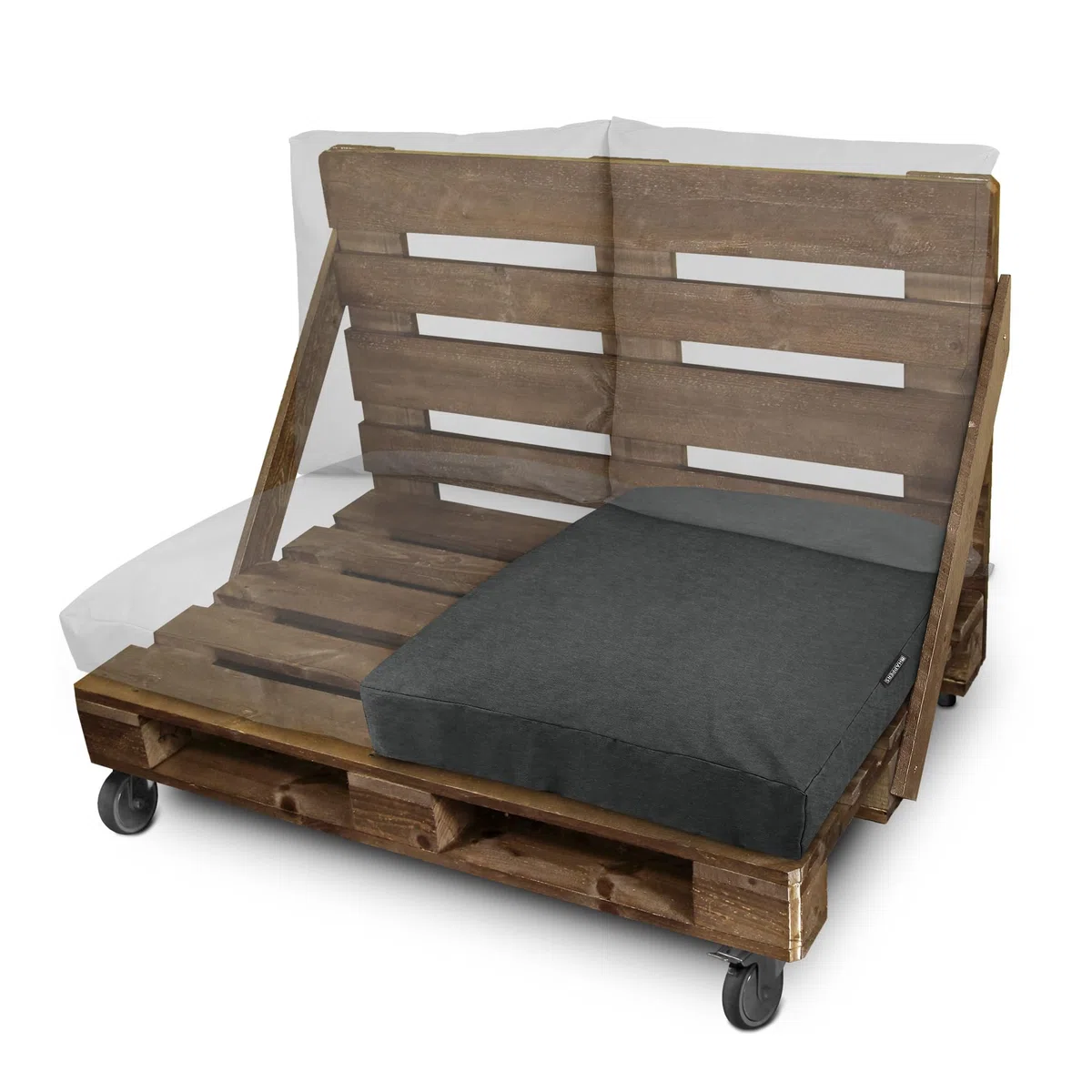 HAPPERS Cojín de Suelo Naylim Mate Impermeable Multiusos para Exterior, Banco y Palets - Comodidad y Versatilidad en un sólo Cojín Gris 60x80