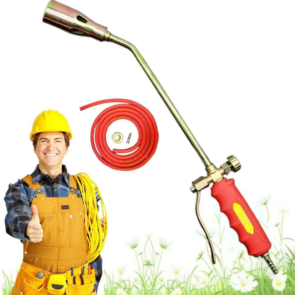 Kit de antorcha de propano de alto rendimiento, soplete de soplado de 1.900.000 BTU con tubo de 2/5 m e encendido a presión, lanzallamas resistente para jardín, techo, entrada, uso agrícola (tubo de