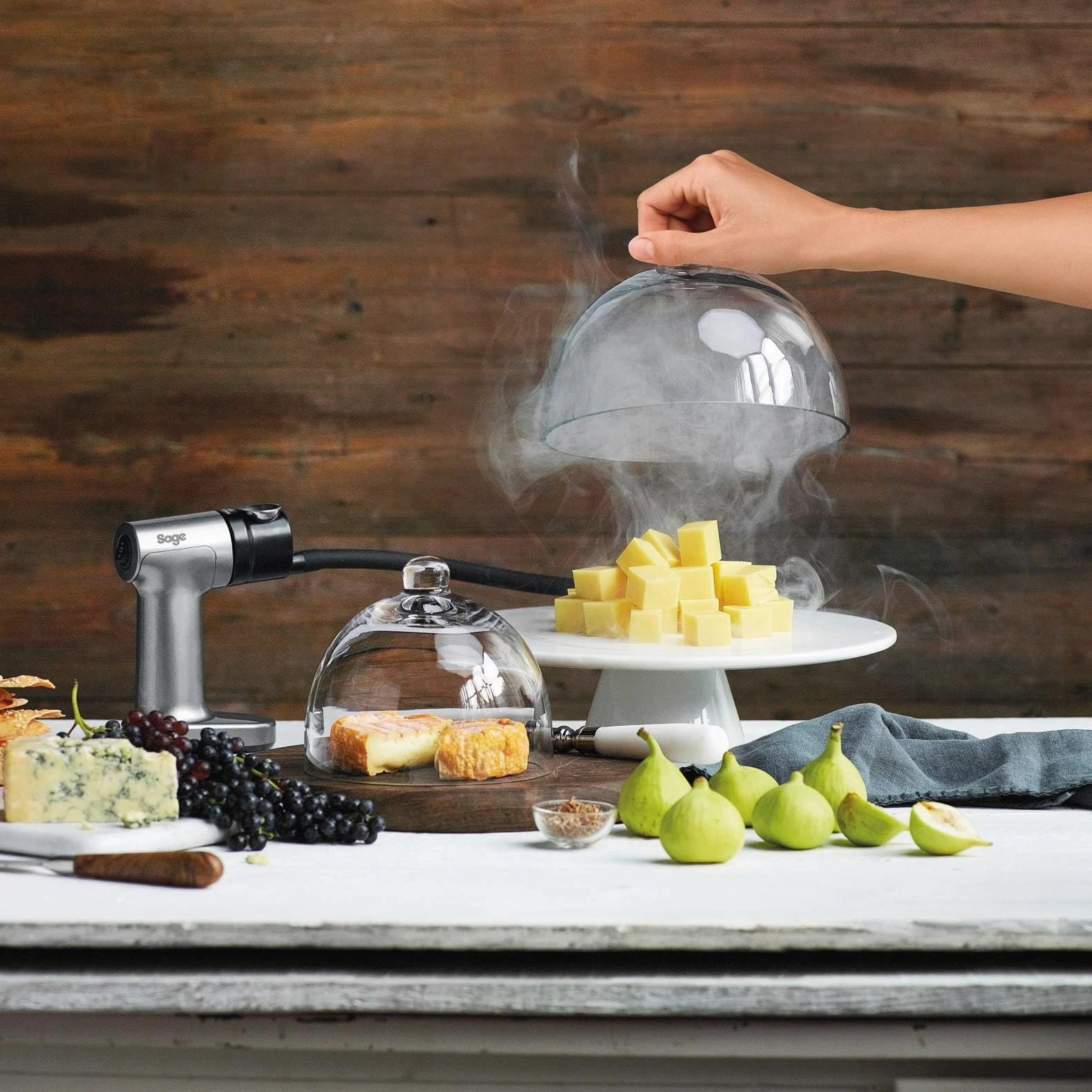 Sage Smoking Gun - Pistola de Humo para Cocinar - Ahumador de Cocina, Plata