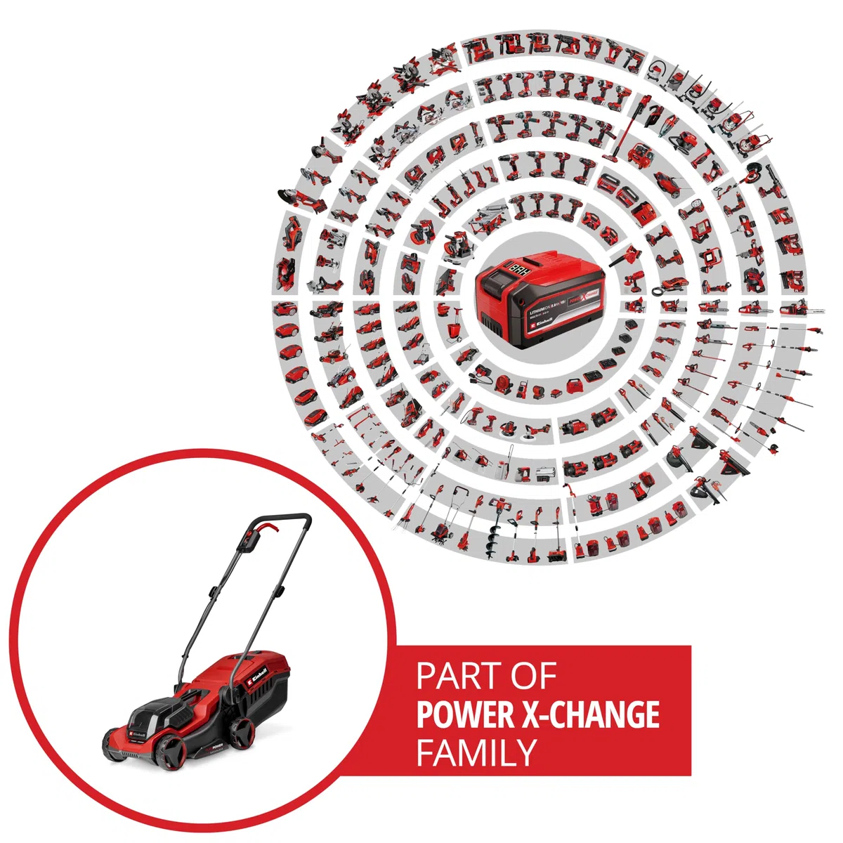 Einhell cortacésped con batería GE-CM 18/30-1 Li BL-Solo Power X-Change (18 V, 30 cm de Ancho de Corte, hasta 175 m2, brushless, Cesta 27 l, Altura de Corte 30-65 mm, sin batería)