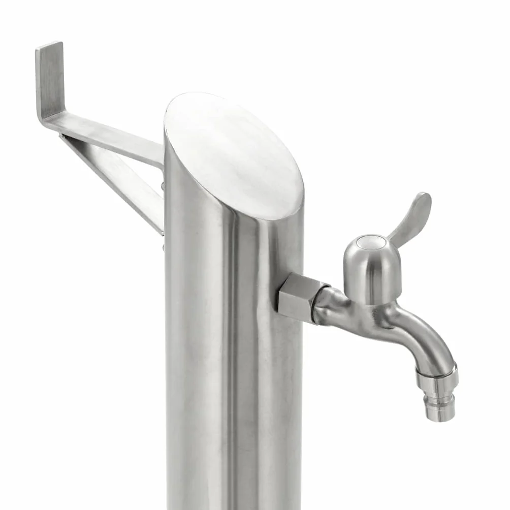 vidaXL Columna Agua para Jardín Acero Inoxidable Redonda 95 cm Fuente Patio