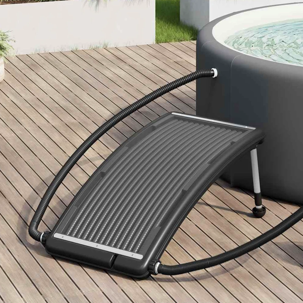 vidaXL Panel Calefactor Solar para Piscina Curvada Sistema de Calefacción Calentador Agua Caliente Sol de Energía Abrazaderas de Manguera 110x65 cm