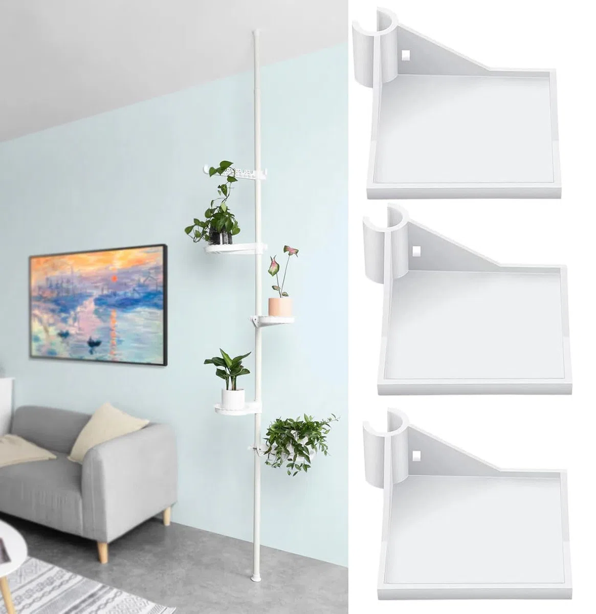 4 piezas Estantes montados en la pared, Accesorio de Tienda de Cultivo, Blanco Estante Esquinero para Cámara, kit de tienda de cultivo de esquina, accesorios de carpa de cultivo para colocar la cámara