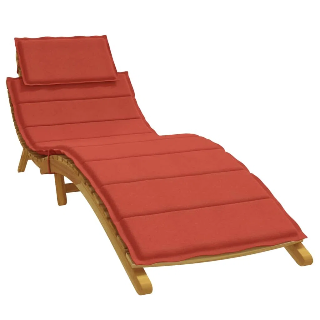 vidaXL Cojín para Tumbona Tela Rojo Melange 186x58x4 cm, cojín de Exterior, cojín Asiento de jardín, cojín para Muebles de jardín, cojín de jardín