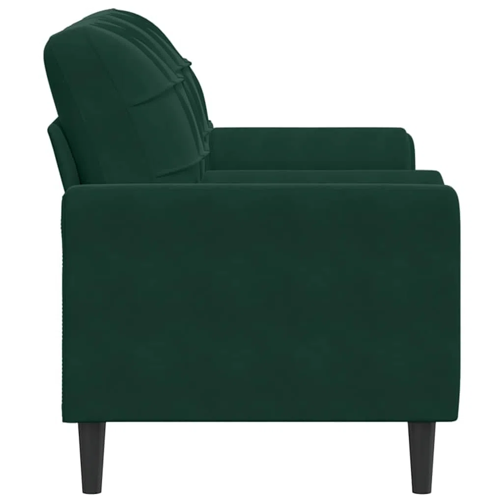 vidaXL Sofá de 2 plazas con Cojines Terciopelo Verde Oscuro 140 cm, sofá, sofá de salón, sofá de Tela, sofá tapizado, sofá de Tres plazas