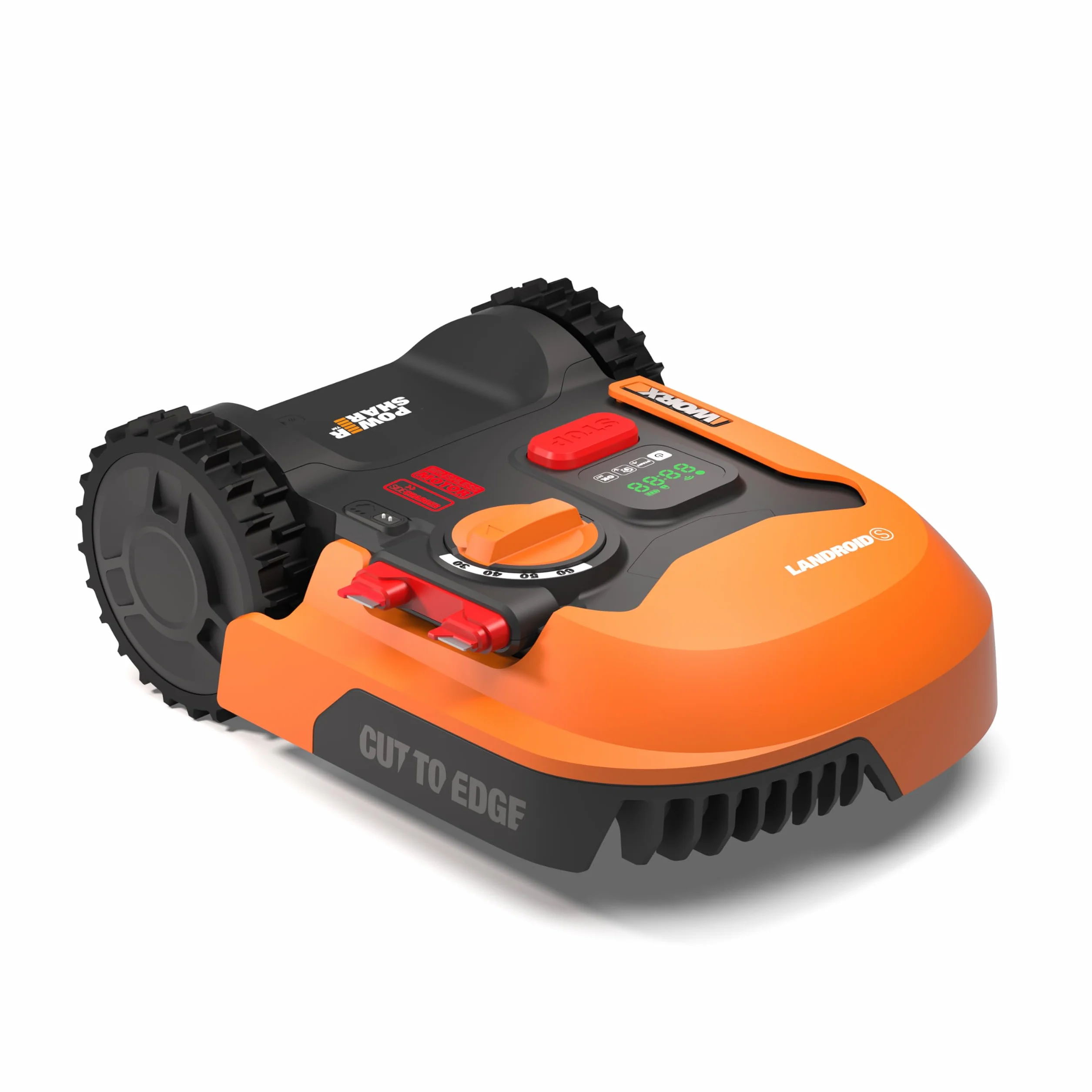 WORX WR169E Robot cortacésped con Cable delimitador de hasta 300 m², Navegación AIA, Control de Aplicaciones, Wi-Fi, Naranja-Negro
