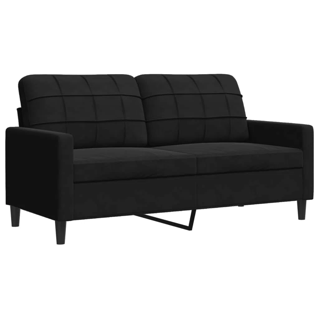 vidaXL Sofá de 2 plazas Terciopelo Negro 140 cm, sofá, loveseat, sofá de salón, sofás, sofá tapizado, Asientos de salón, sofá de 2 Personas