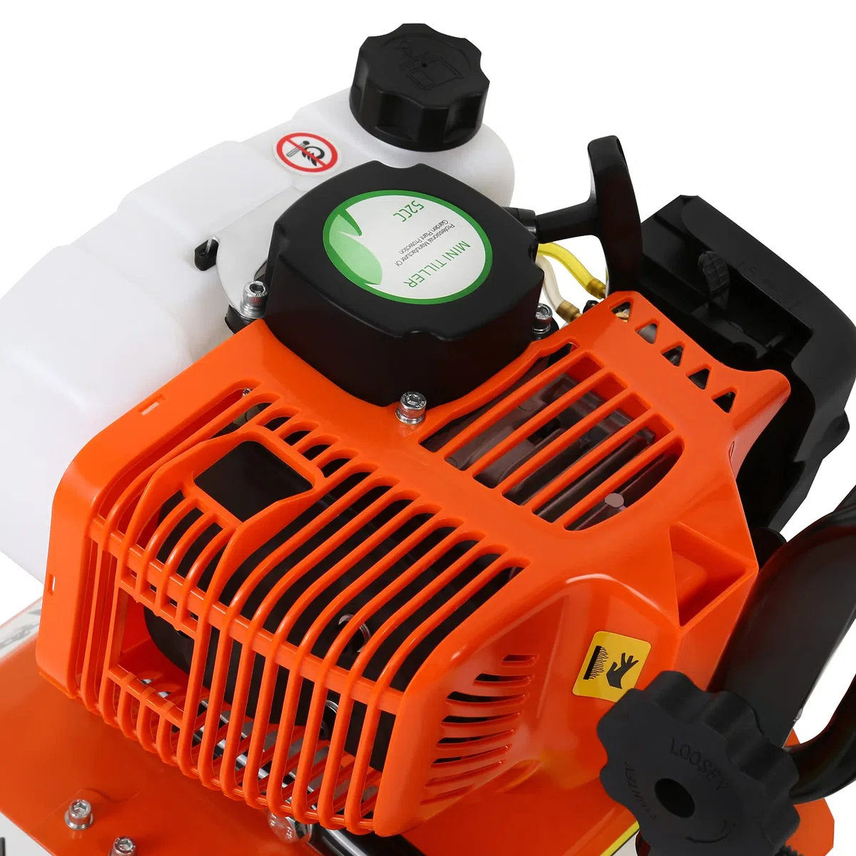 52CC Motoazada Pequeña Gasolina, Mini Cultivador Gasolina 2 Tiempos Ligero, Motocultor Pequeño Gasolina con Motor Potente, Rotovator Motoazada para Jardín, Cuchillas Escarificadoras Robustas