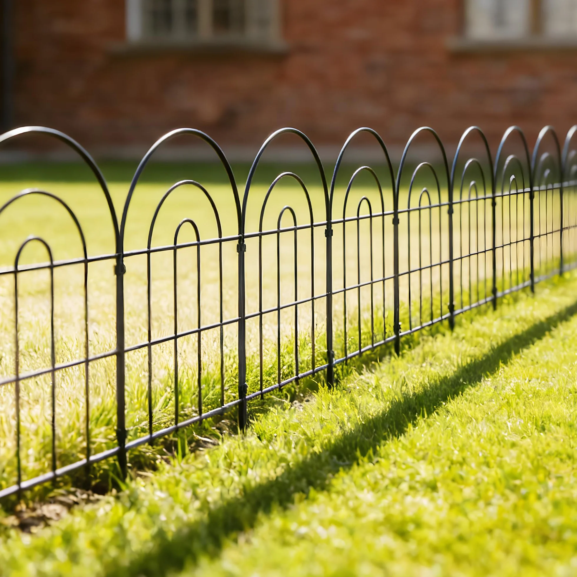 Thealyn Valla decorativa de jardín de 61 cm de alto x 33 cm de ancho (25 paneles, longitud total 8,2 m) valla de metal, valla sin cavar, valla para exteriores, valla de perro para cama de flores