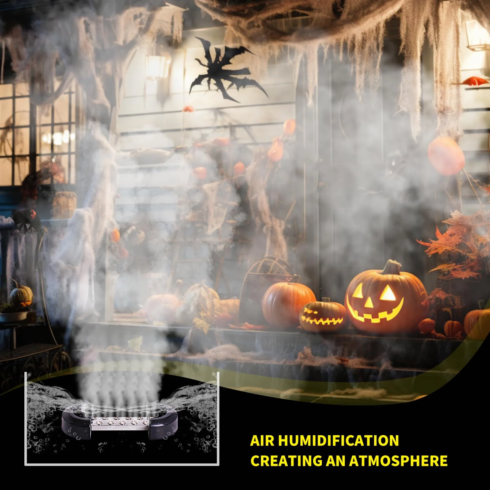 Nebulizador ultrasónico de 12 cabezas, con fuente de alimentación impermeable de 400 W, 8,5 L/H, dispositivo de niebla para jardín, jardín, invernadero
