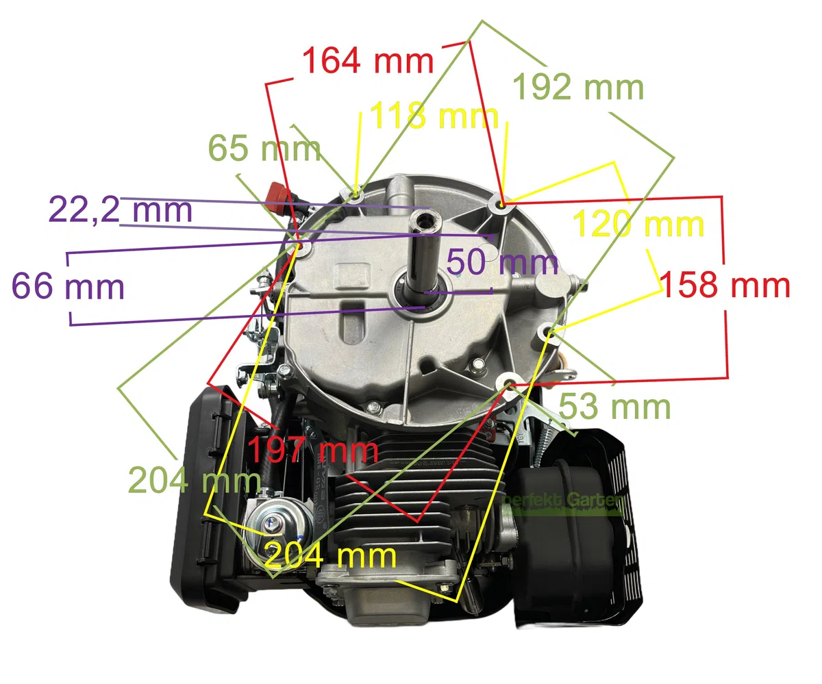 Motor de arranque para cortacésped Zongshen XP200A de 6,5 CV, 196 cc, 22,2 mm/60 mm + aceite