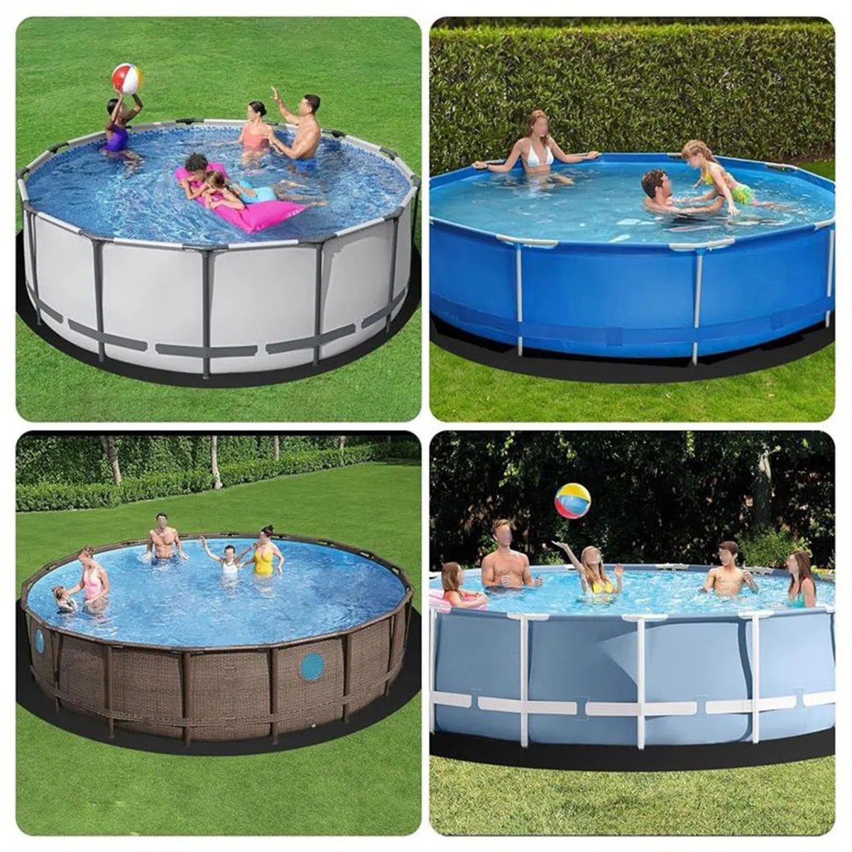 370cm Revestimiento De Piscina, Liner para Piscinas Redondas, Revestimiento para Piscinas, Tapiz Suelo Piscina para Exterior Jardín Patio Trasero Terraza Resort Villa Enterrada