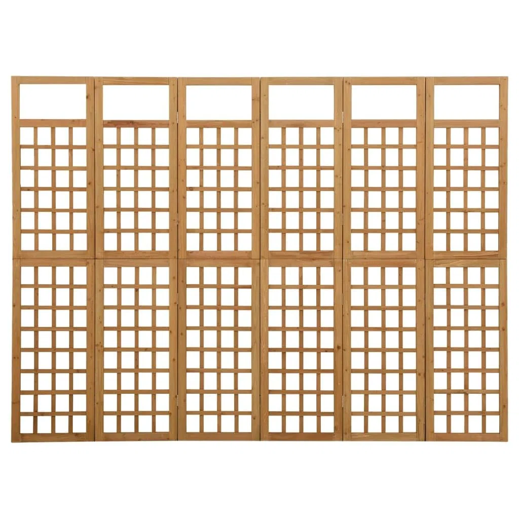 vidaXL Biombo/Enrejado de 6 Paneles Separador Ambientes Privacidad Pantalla Plegable Partición Vestidor Decoración 242,5x180 cm Madera de Abeto