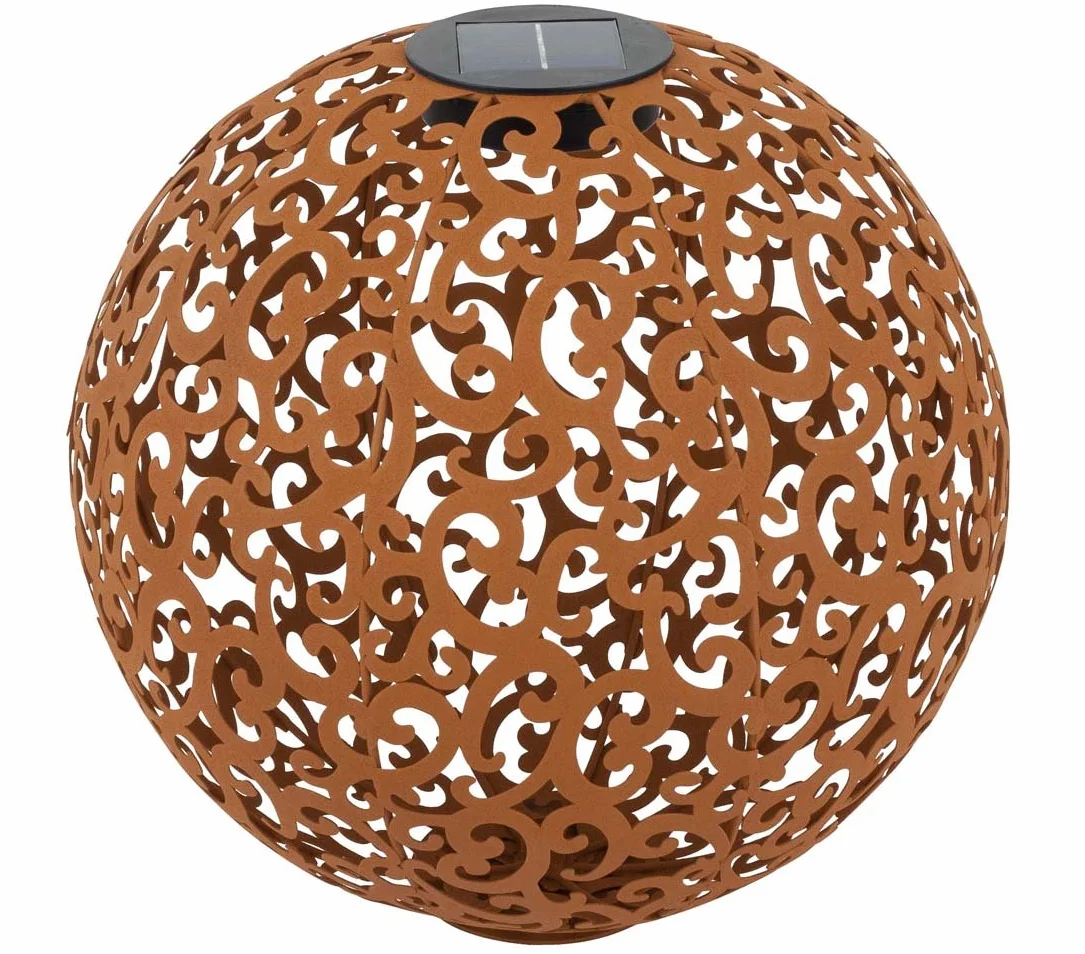 Dehner – Bola Solar Lagos, 40 cm de diámetro, Metal, Color Acero Inoxidable
