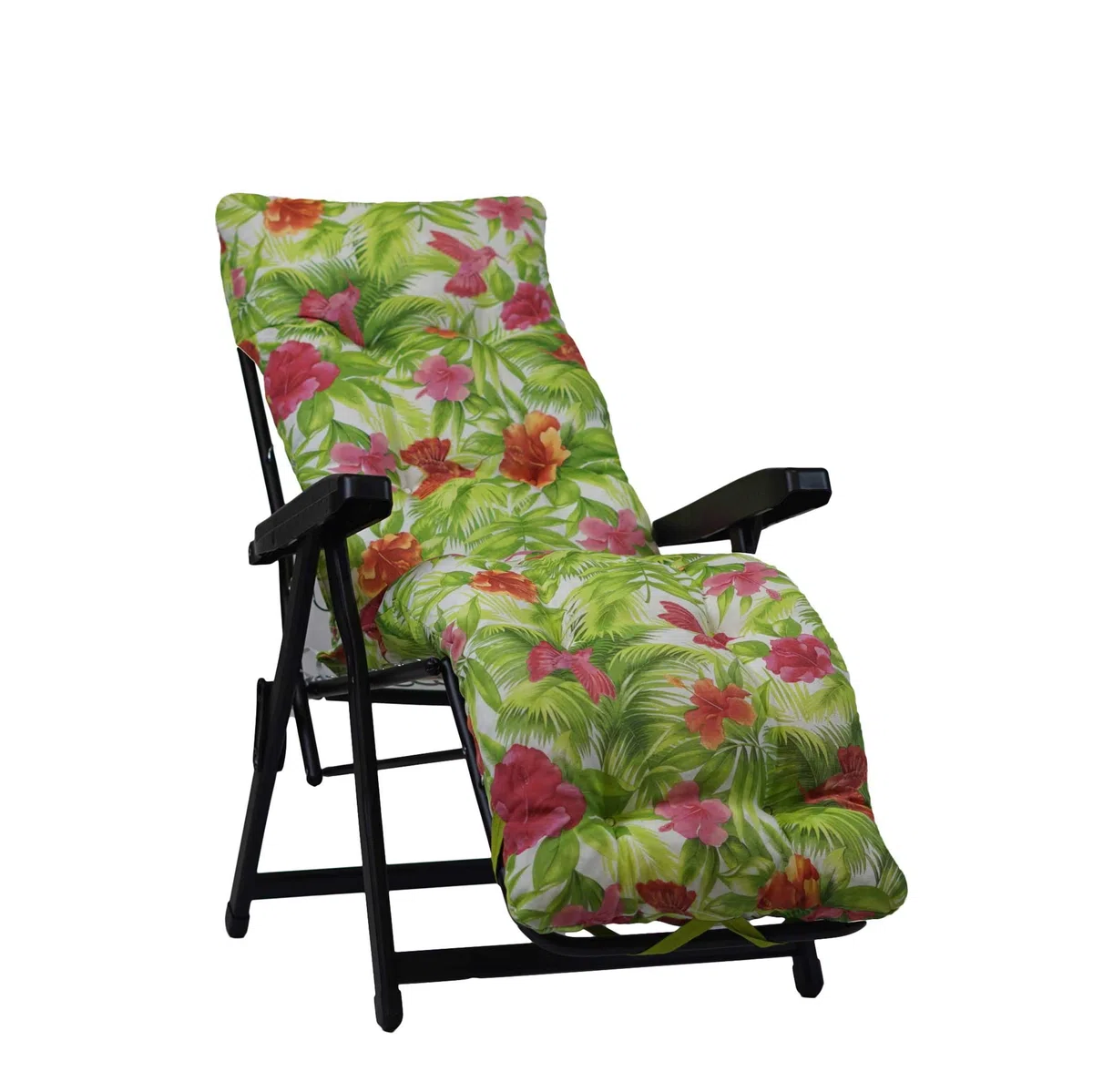 TECNOCUCI Cojín acolchado para tumbona con reposapiés (160 x 45 x 10 cm), 100% fabricado en Italia, cojín de repuesto ideal para tumbonas de jardín