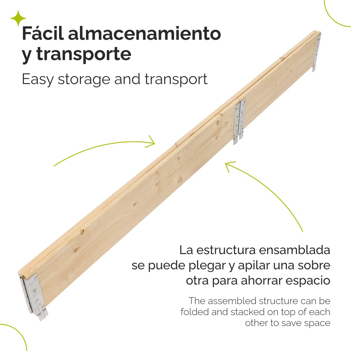 Garronda Jardinera Elevada de Madera Natural – Set de 3 Huertos Urbanos para Jardín y Terraza, Apilables y Modulares, Ideal para Cultivo de Plantas, Flores y Hierbas, GD-0140 (120x80 80x60 80x30 cm)