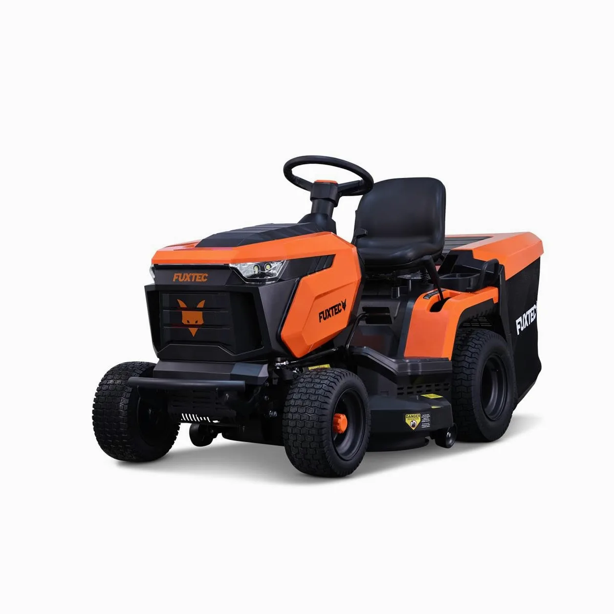 Tractor cortacésped FUXTEC FX-RMT84M, Ancho 83 cm, 6 Alturas, Motor Gasolina, Cambio Manual, recogedor 280 L y función de siega Marcha atrás