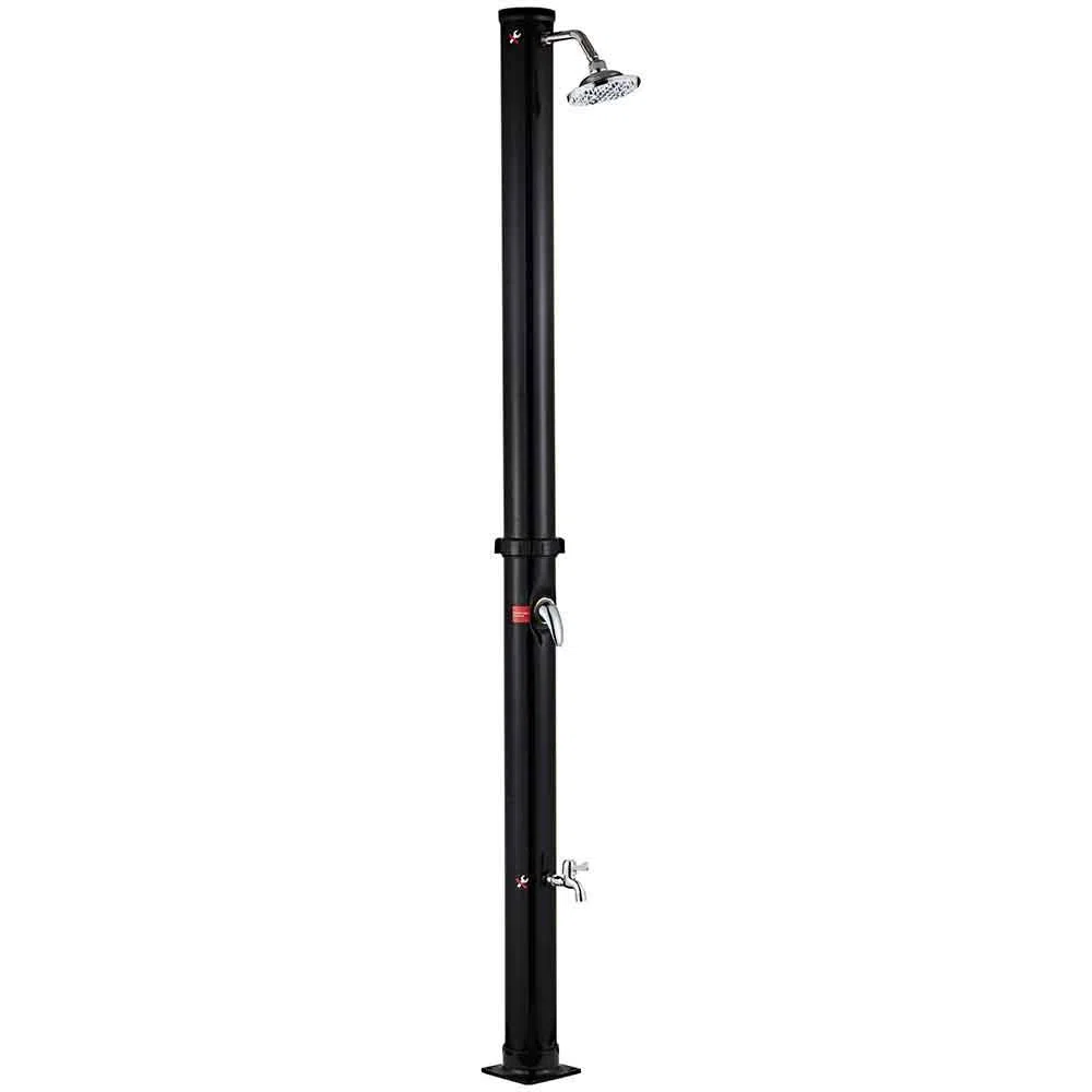 BAKAJI Ducha Solar para jardín, Piscina Exterior, Camping, depósito de 35 litros con alcachofa Ajustable para Lavar pies, Mezclador de Agua Caliente, conexión Manguera de jardín, tamaño 220 x 16,5 x