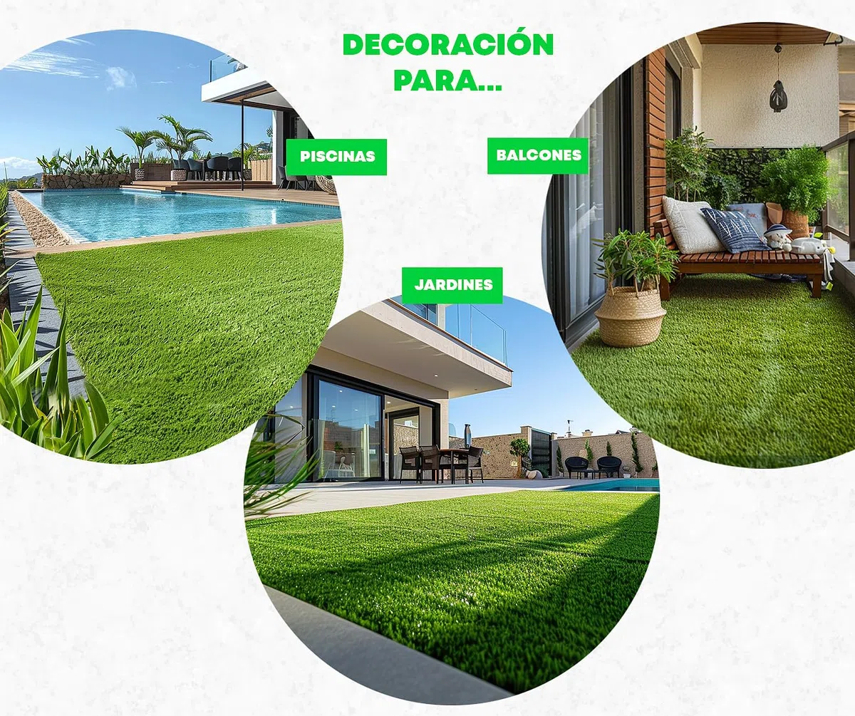 Cesped artificial terraza exterior California - rollo cesped artificial 2x5m 20mm de altura con alta densidad - calidad profesional - fácil instalación con buen drenaje