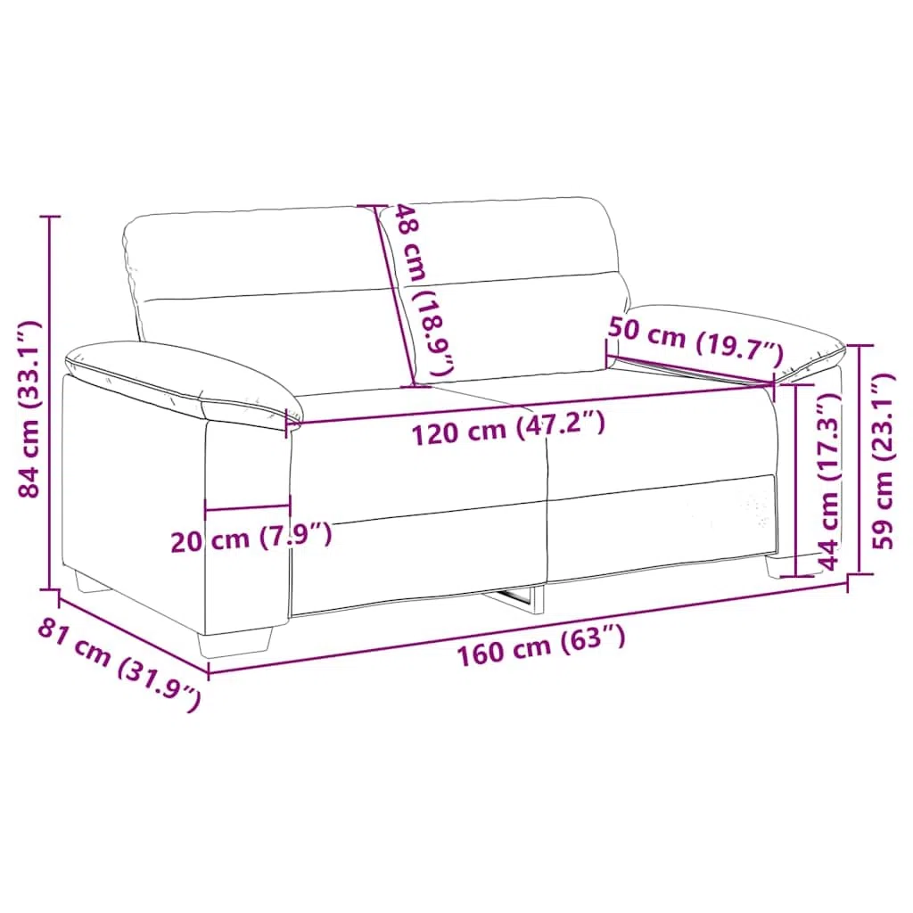 vidaXL Sofá 2 plazas Tela Negro 160x81x84 cm, sofá, sofá de Dos plazas, sofá de 2 plazas de Tela, sofá de 2 plazas, sofá de Tela, sofá de Dos plazas de Tela